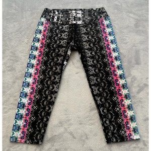 PrAna Leggings Womens M Cropped Capri Roxanne Hydrobloom Watercolor Print Active